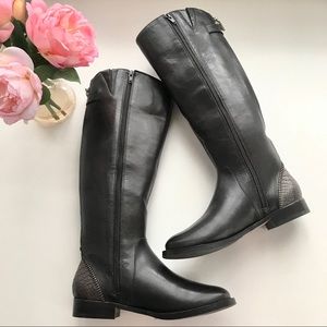 NEW ARTURO CHIANG “Falicity” Tall Riding Boot Sz 6.5 Leather Dark Brown